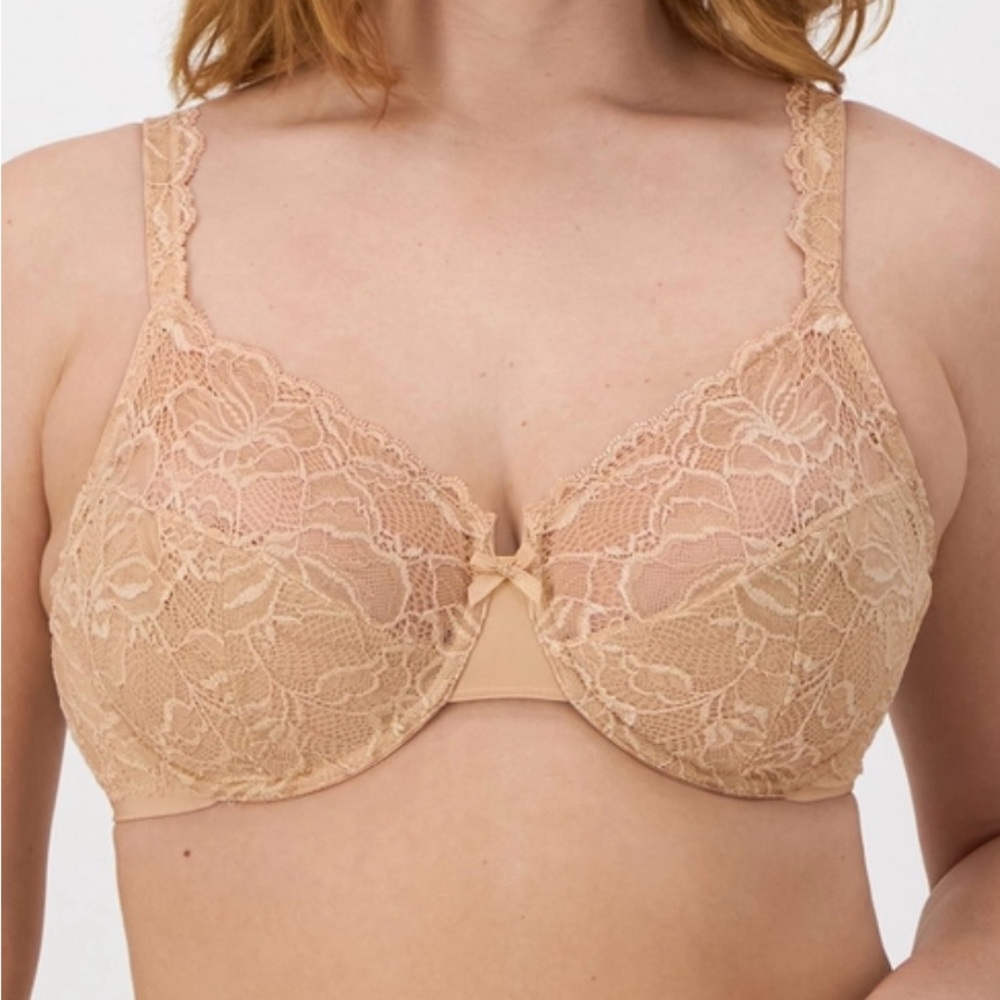 Bali Lace Desire Comfort Underwire Champagne color Bra Size XL